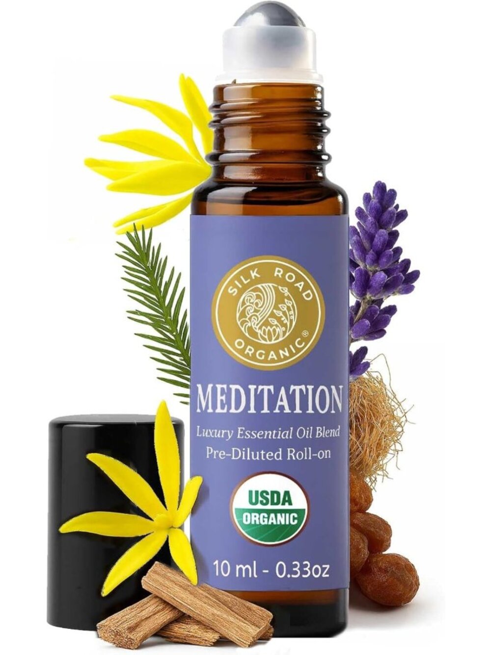 100% Pure Essential Oil Roll-On for Chakra Healing, Focus & Mindfulness - 10ml